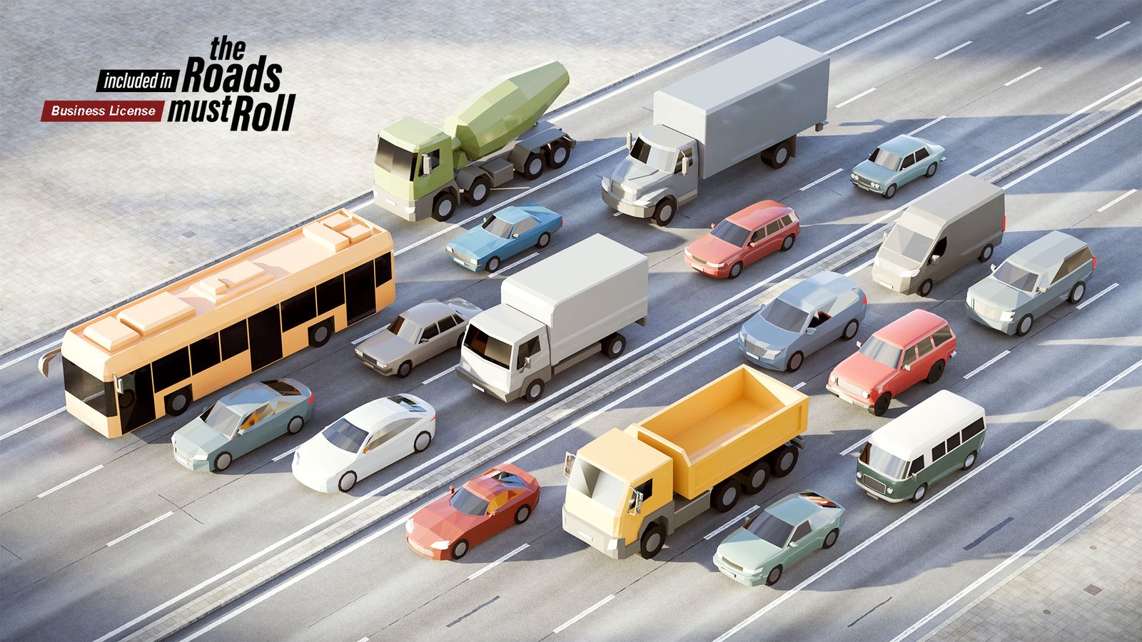 All vehicles in business license - Low Poly The Roads Must Roll - All Vehicles included in the Business License - Low Poly